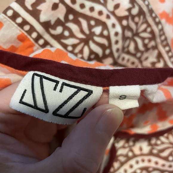 SZ Blockprints Leyla Top Blouse Small Cotton Boho Resortwear Coastal Casual - Picture 5 of 5